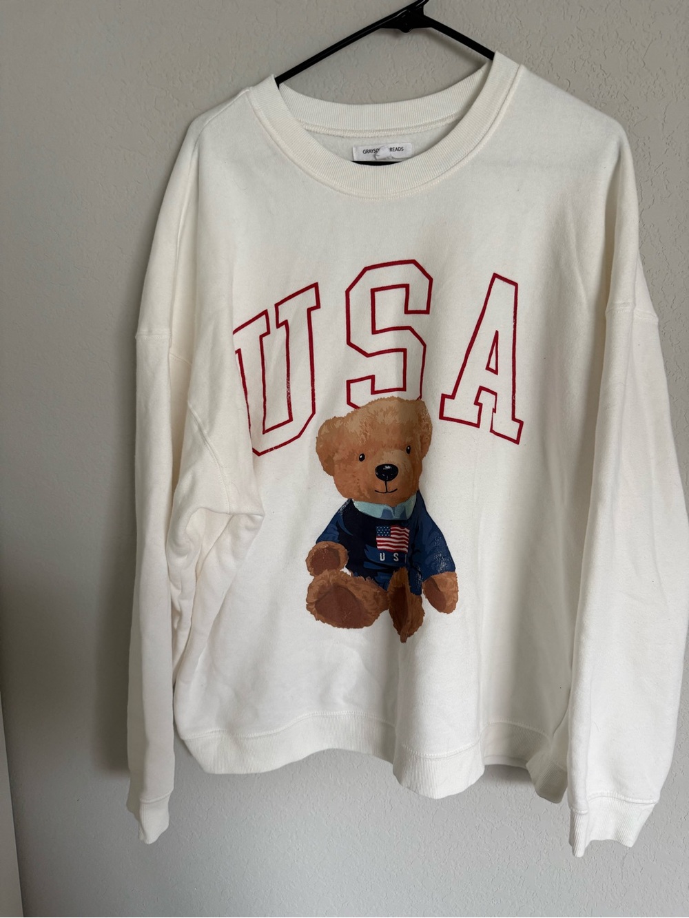 Target USA Bear Graphic Crewneck Sweatshirt - White